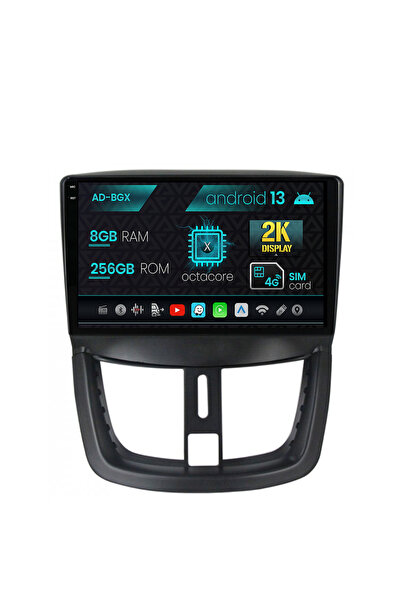 AutoDrop Πλοήγηση Peugeot 207, Android 13, X-Octa/8GB RAM + 256GB ROM, 9,5"