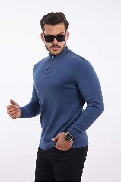 rugatchi Men's Collar Plain Knitwear — 100% Cotton, Stylish & Comfortable Sweater