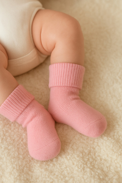 Eray Kids Baby Girl Cotton Newborn Basic Plain Ankle Socks Set of 3 (0-3 Months)