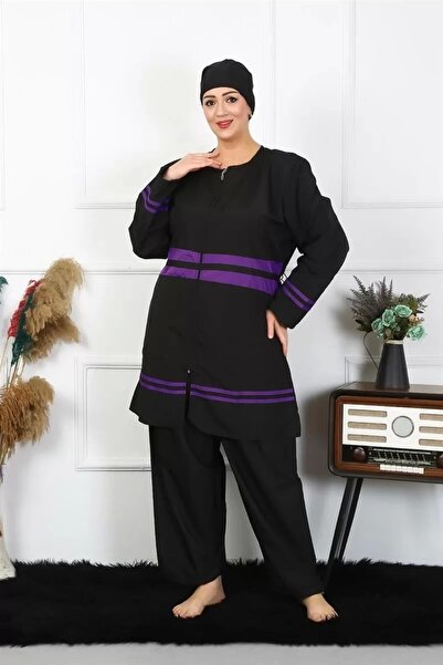 Beruflic Plus Size Hijab Swimsuit Black