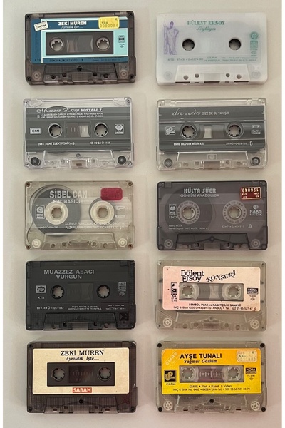 Raks 10 كاسيتات تركية من نوع TSM بدون علبة (زكي مورين، موزيز أباكي، بولنت إرسوي، سيبيل كان...)