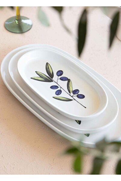 The Mia OLİVOS OVAL 2'Lİ SERVİS TABAK 26CM