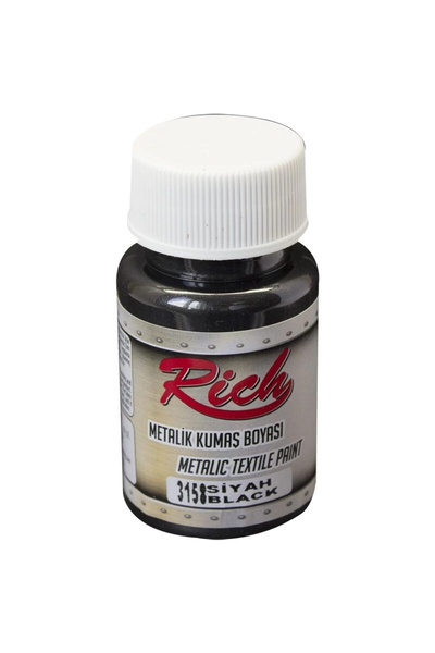 Rich Supertrend Metalik Kumaş Boyası 50 cc. 3158 SİYAH