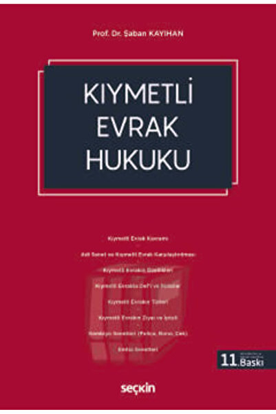 Seçkin Yayıncılık Kıymetli Evrak Hukuku