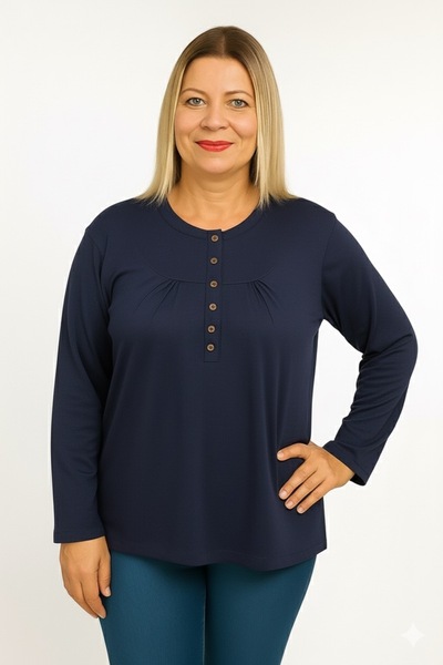 Karahasanlar بلوزة نسائية من القطن الممشط مع روب قطني