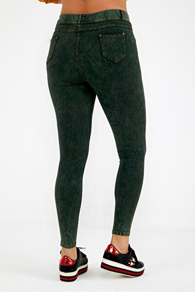 Siyezen Plus Size Wash Detailed Leggings Pants