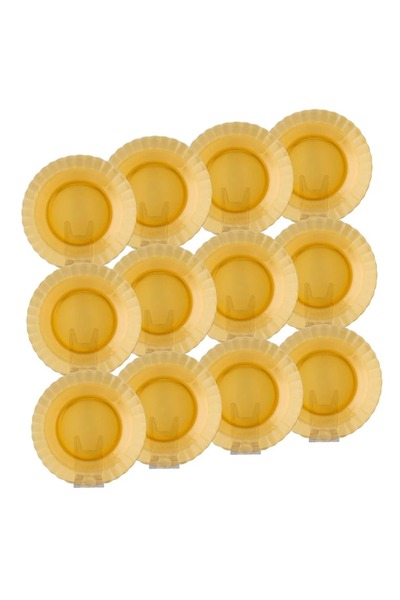 ORIAN French honey-colored clear glass plate set, 23 cm, 12 pieces