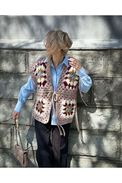 HANDMADE SUNUM Kadın Tığ İşi Crochet Yelek