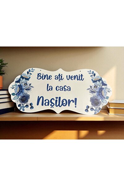 OEM Placuta Bine ati venit la casa Nasilor, albastru, 67x31cm, MDF