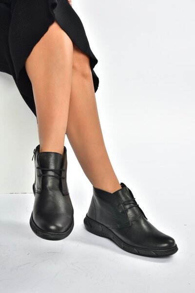 Fox Shoes حذاء نسائي من الجلد الطبيعي باللون الأسود V398553603