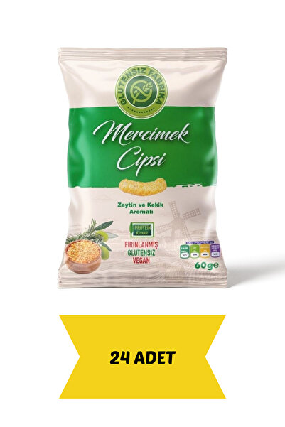 GLUTENSİZ FABRİKA Mercimek Cipsi Zeytin ve Kekik Aromalı | 24 Adet Paket – Sağlıklı Atıştırmalık
