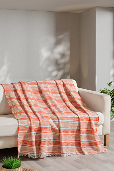 Owra Veva %100 Pamuk Çift Kişilik Çizgili Pike Yatak Örtüsü 200 x 220