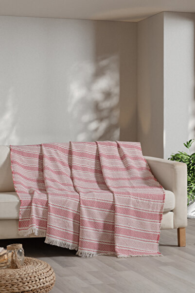 Owra Veva %100 Pamuk Çift Kişilik Çizgili Pike Yatak Örtüsü 200 x 220