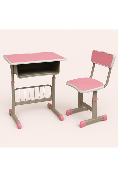 rexa Kids Study Desk and Chair Set – Pink & Beige