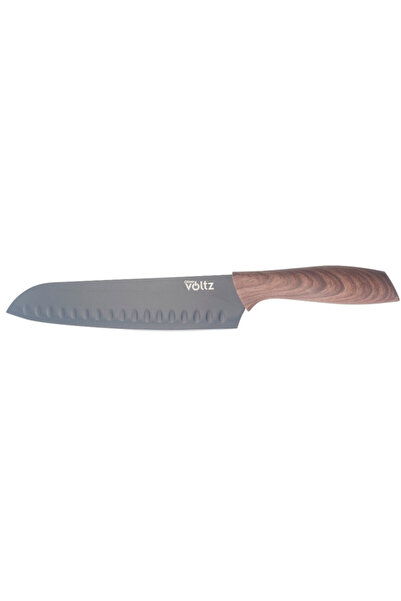 Voltz Cuțit de bucătar Oliver OV51633WS Santoku, 18 cm, mâner ergonomic, maro