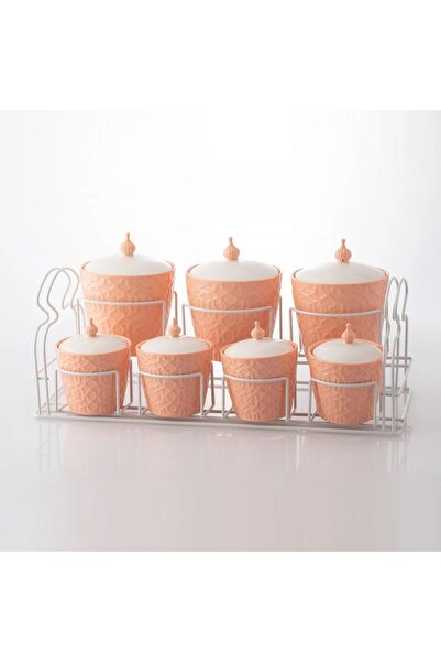 ORIAN Pink spice set with stand, 7 pieces, orange
