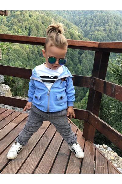 Burçak Butik Winter Jacket / Velvet Pants / 3-Thread Sweatshirt with Lycra - 3-Piece Top and Bottom Set - Holiday Wear
