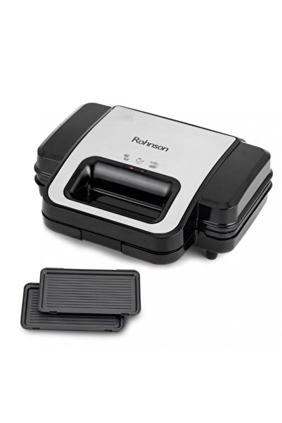 ROHNSON Sandwich maker R2757D, 1000W, termostat, placi detasabile si antiaderente 28.5x15 cm