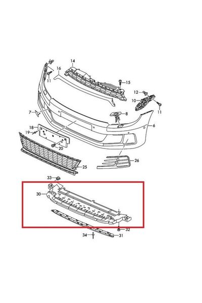 Genel Markalar VOLKSWAGEN SCİROCCO 2015- ÖN TAMPON SPOYLERİ R-LİNE REF: 1K880...