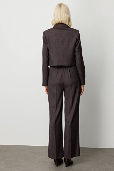 Ekol Ασημί υφασμάτινο μπουφάν μπορντό