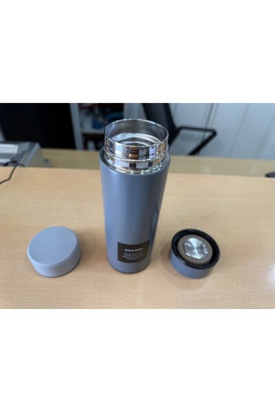 Limmy Stainless Steel Flask Thermos Water Bottle 350ml Vacuum Lid - Gray