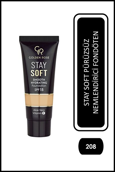 Golden Rose Stay Soft Smooth Hydrating Foundation - 208 - Nemlendirici Fondöten