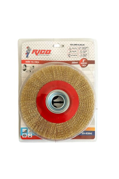 Rico فرشاة سلكية دائرية من الفولاذ 024-RC0045 مقاس 200 مم