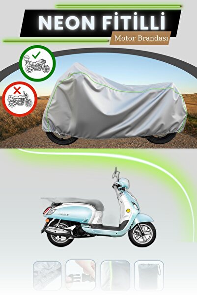 Cemku Shade حقيبة خلفية رمادية متوافقة مع قماش نيون فايتيك SYM Fiddle III 200...