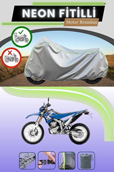 Cemku Shade حقيبة خلفية رمادية متوافقة مع قماش نيون فليتلي ياماها WR 250 R ال...