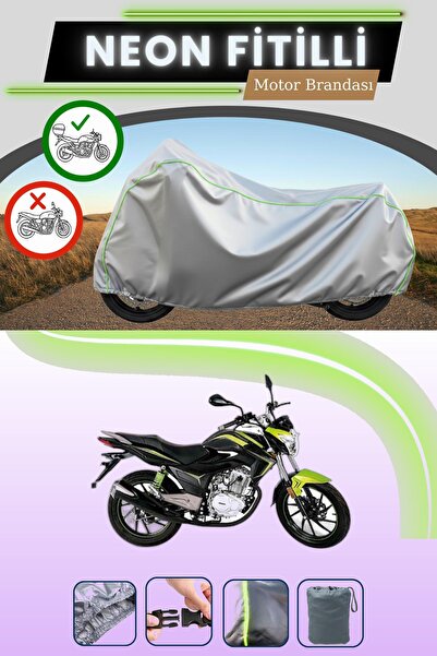 Cemku Shade حقيبة خلفية رمادية متوافقة مع قماش نيون فيتيل فولك سبورت 150 المتوافق مع الدراجات النارية