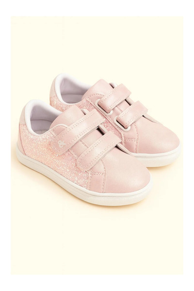 kidstalya Pink Sparkly Velcro Sneaker