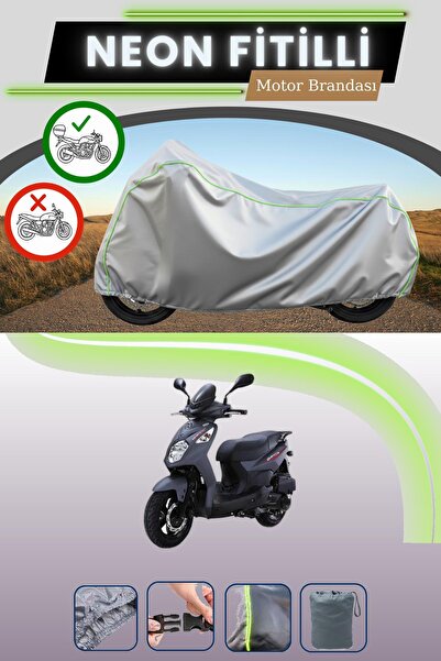 Cemku Shade حقيبة خلفية رمادية متوافقة مع قماش نيون فليتشي SYM Orbit II 125i ...