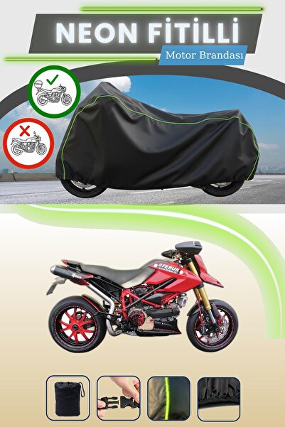 Cemku Shade حقيبة خلفية سوداء متوافقة مع نيون فايتللي دوكاتي هايبرموتارد 1100 إيفو إس بي، قماش محرك متوافق