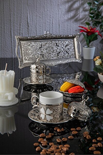 Osena Yonca 2-Piece Coffee Cup Set Silver