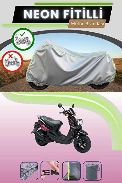 Cemku Shade حقيبة خلفية رمادية متوافقة مع قماش نيون فايتي ياماها بي دبليو 100 المتوافق مع الدراجات النارية