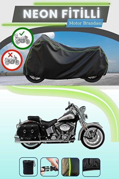 Cemku Shade حقيبة خلفية سوداء متوافقة مع نيون فايتي هارلي ديفيدسون هيريتاج سب...