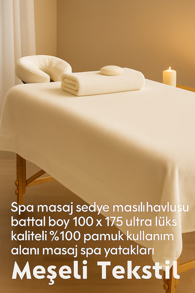 MEŞELİ TEKSTİL 2-Piece Massage Spa Clinic Polikinlik Stretcher Towel Extra Large Size 100X175 |   100% Cotton Ultra Luxurious Thick