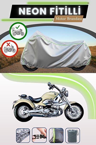 Cemku Shade حقيبة خلفية رمادية متوافقة مع قماش نيون فليتلي BMW R 1200 C المتو...