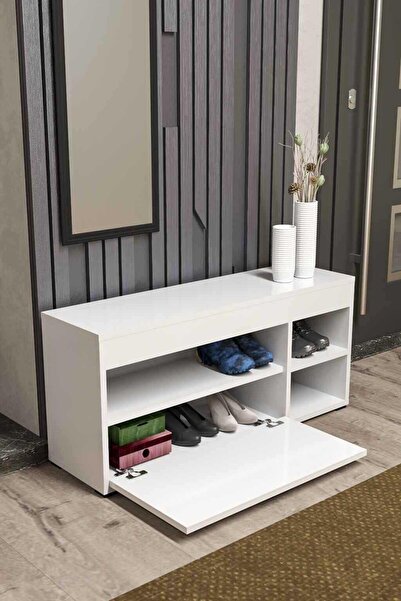 Reyo Falez Ahşap Ayakkabılık, Çok Amaçlı Dolap Beyaz