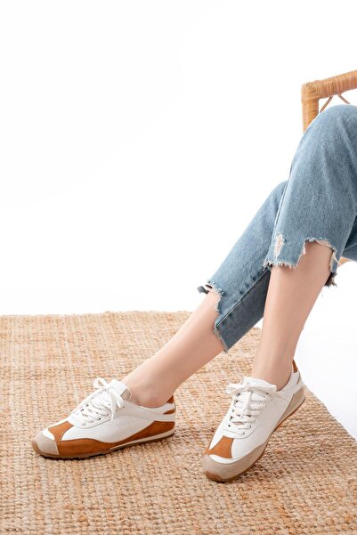 Mida Shoes RS-02 Taba Garni İnce Taban Günlük Spor Ayakkabı