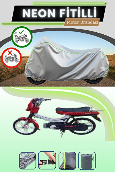Cemku Shade حقيبة خلفية رمادية متوافقة مع قماش نيون فيتيلي كانوني موبيد توربو سبورت المتوافق مع الدراجات النارية
