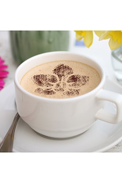 Maxrom Set 14 sabloane decorare cafea 18 si 7 cm 0.5mm Flori model MXSP7347