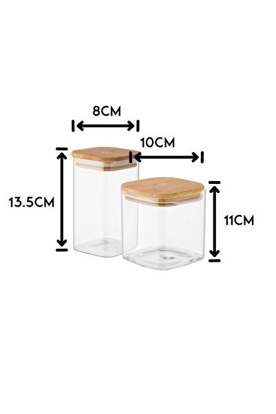 ORIAN Glass sugar, tea and spice box set with wooden stand