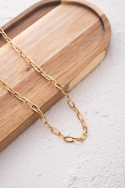 ByFlorya Jewelry Çelik Ataç Erkek Zincir Kolye 5mm Kararmaz