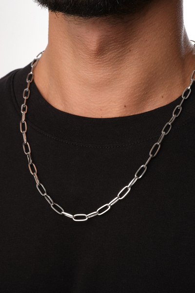 ByFlorya Jewelry Çelik Ataç Erkek Zincir Kolye 5mm Kararmaz