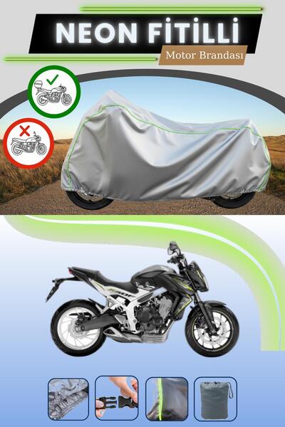 Cemku Shade حقيبة خلفية رمادية متوافقة مع قماش نيون فليتشي هوندا سي بي 650 إف...