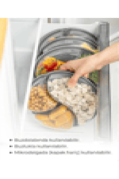EA HOME 4-Piece 3-Compartment Round Storage Container