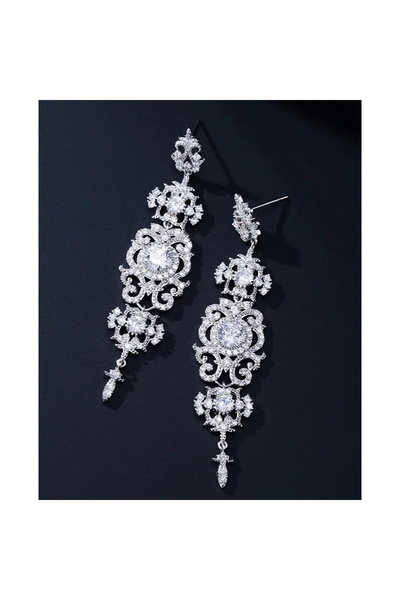 OEM Vintace Lace Zirconia Bridal Earrings