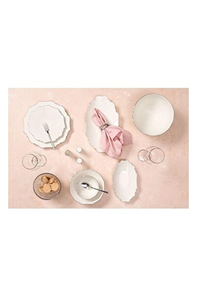 Porland 04ALM007993 Tide Platin 58 Parça 12 Kişilik Yemek Takımı