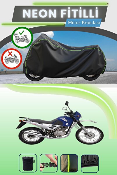 Cemku Shade حقيبة خلفية سوداء متوافقة مع قماش نيون فايتل جاوا 125 سبورت المتوافق مع الدراجات النارية